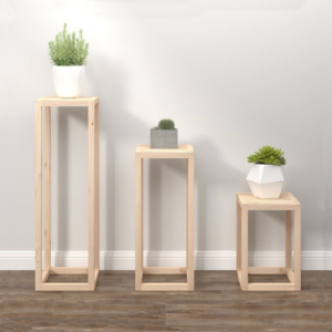 Soportes de Madera Cuadrados para Macetas